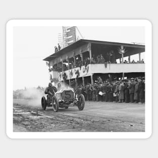 Vanderbilt Cup Auto Race, 1908. Vintage Photo Sticker